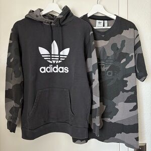 Adidas Black Camo Hoodie and T-Shirt Set